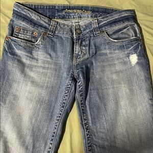 American Eagle Outfitters Women's Light Blue Straight Leg Jeans